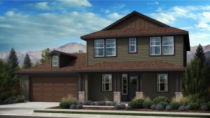 Artist rendering the Appaloosa Series Plan 3 home in the Craftsman style at Prescott Ranch.