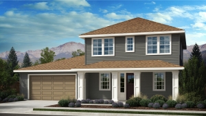 Artist rendering of the Appaloosa Series Plan 3 home in a traditional style at Prescott Ranch.