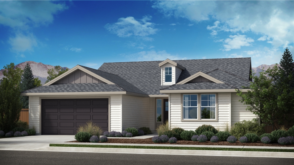 Artist rendering of the Appaloosa Series Plan 2 home in the Craftsman style at at Prescott Ranch.